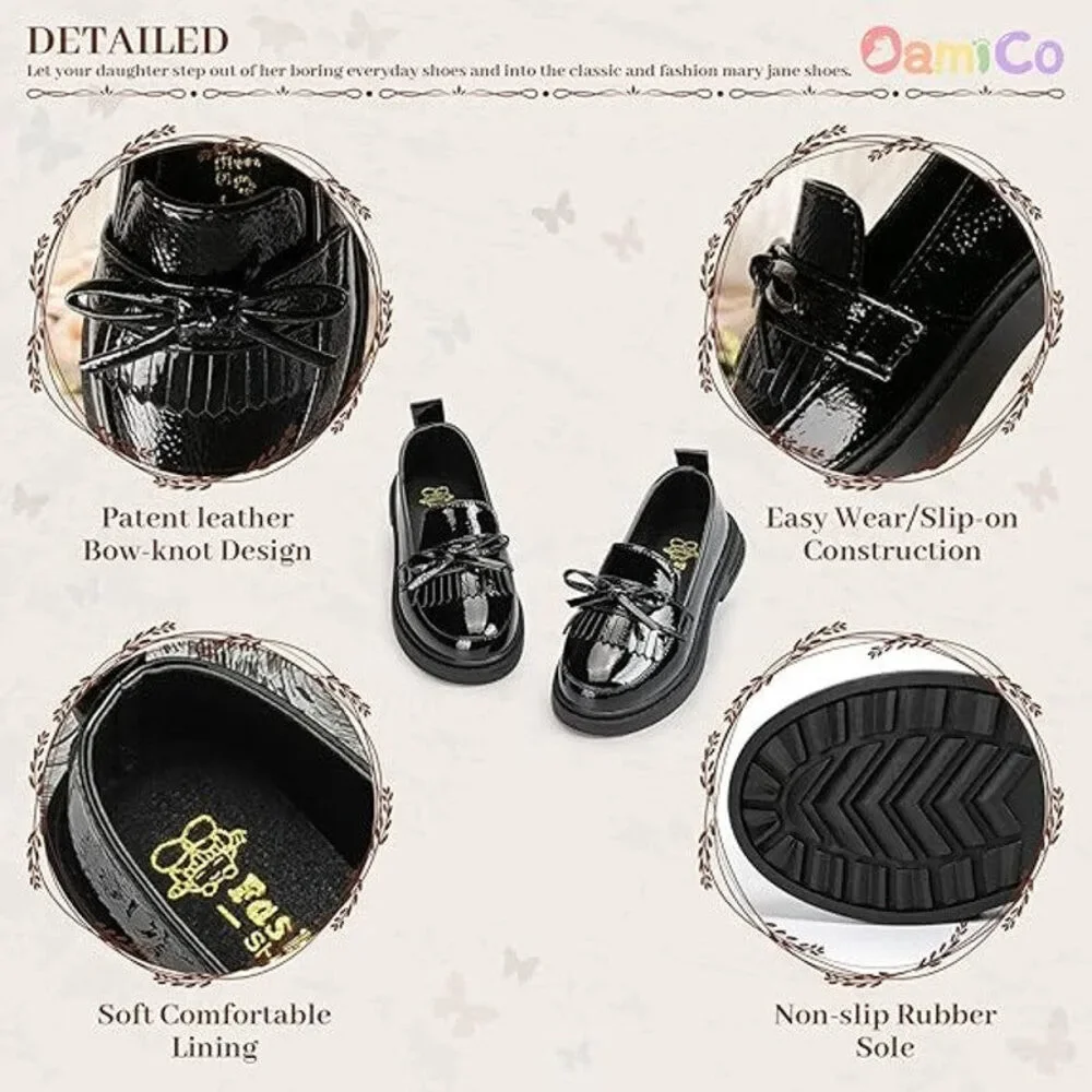 Oamico Toddler Girls Size 10 Black Mary Jane Round Closed Toe Dress Shoes